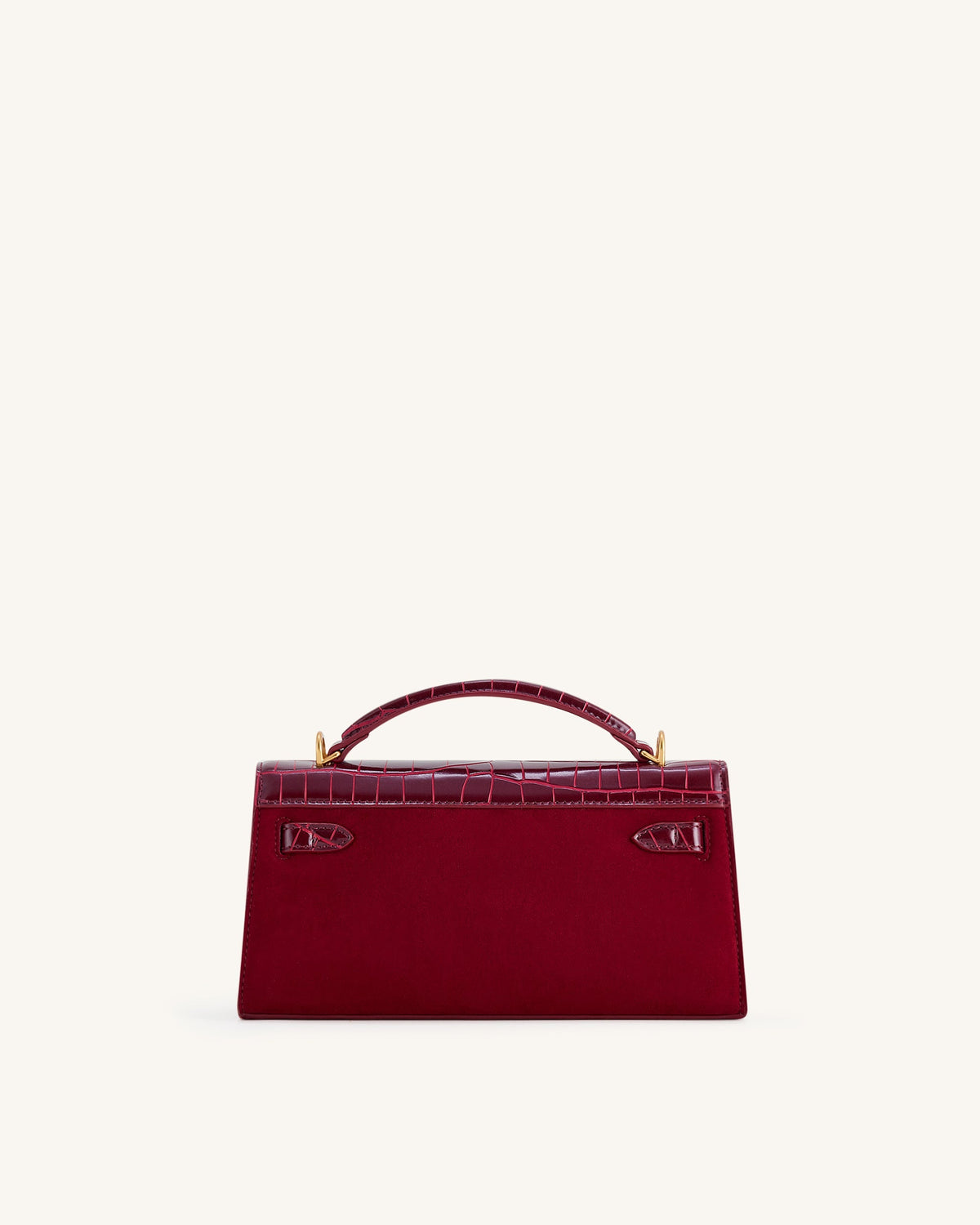 Noor Faux Suede Top Handle Bag - Red | JW PEI