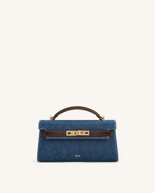 Noor Top Handle Bag - Blue Denim | JW PEI