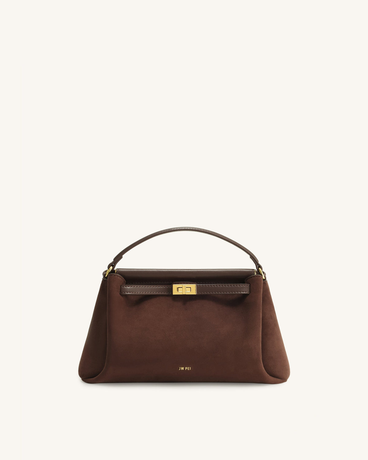 Carmen Faux Suede Top Handle Bag - Dark Brown | JW PEI