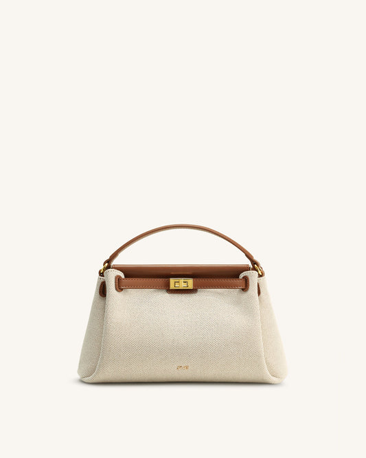 Carmen Top Handle Bag - Brown Canvas | JW PEI