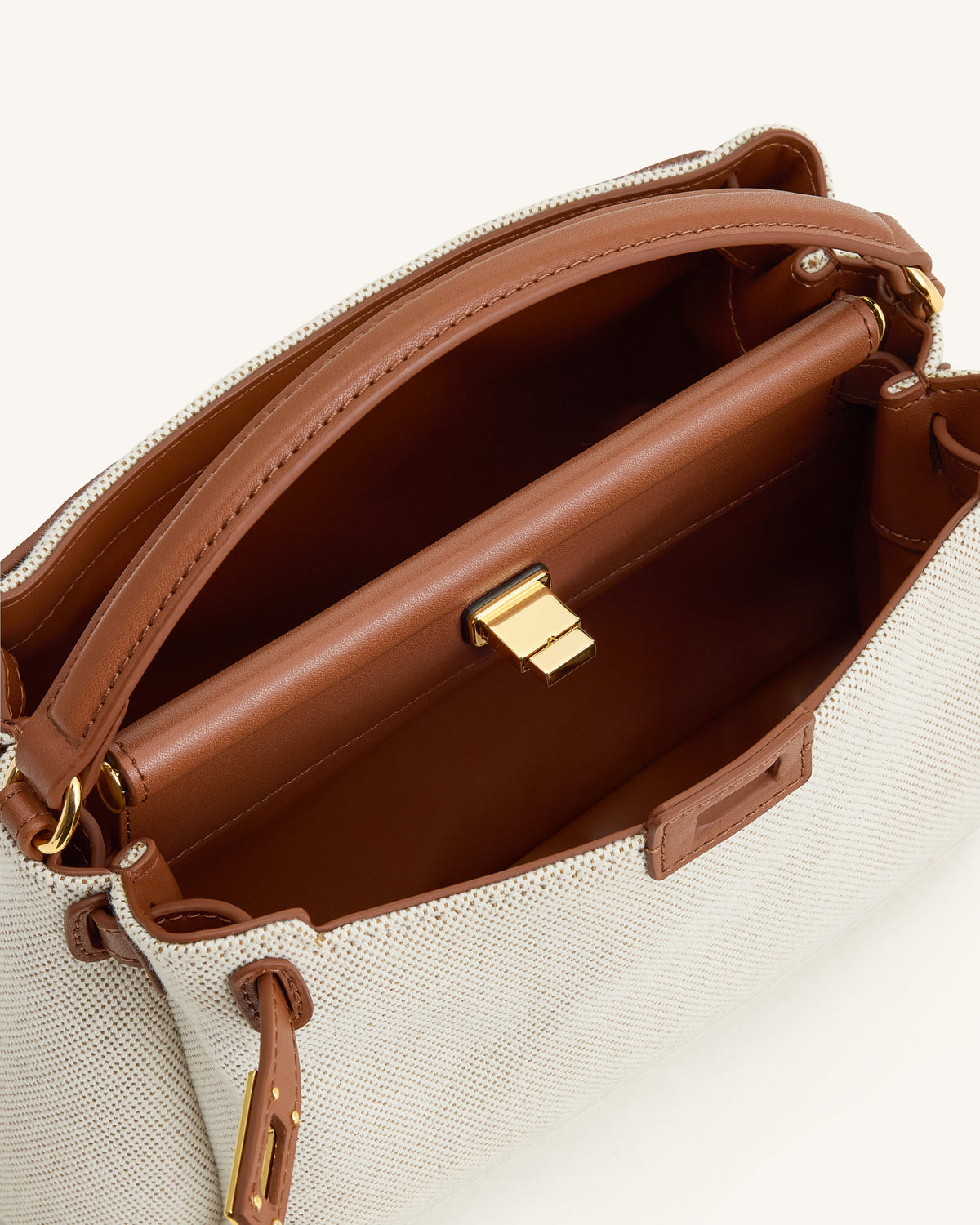 Carmen Top Handle Bag - Brown Canvas | JW PEI