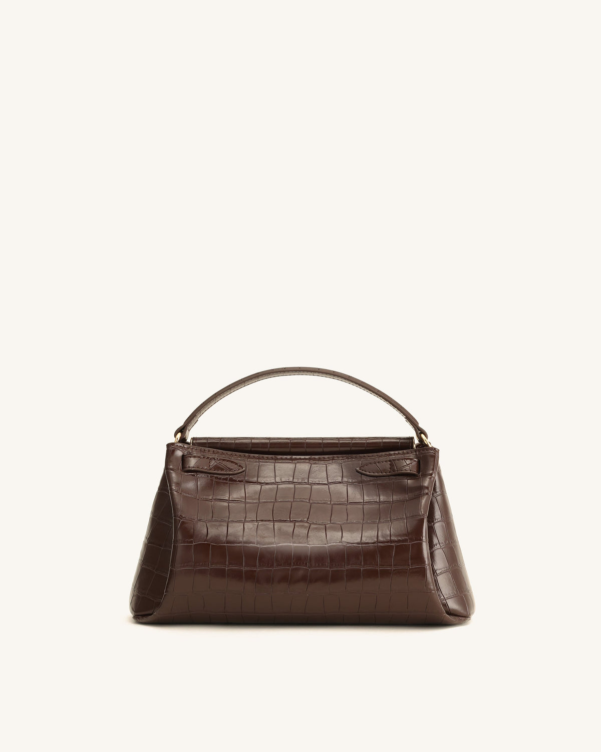 Carmen Top Handle Bag - Dark Brown Croc | JW PEI