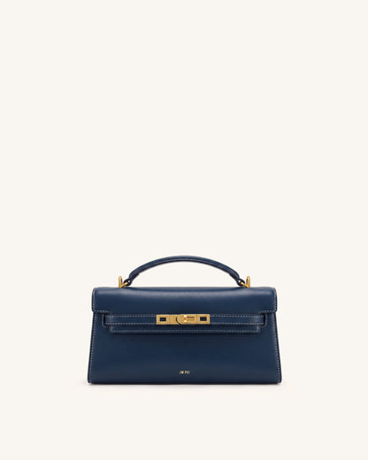 Noor Top Handle Bag - Navy Blue | JW PEI