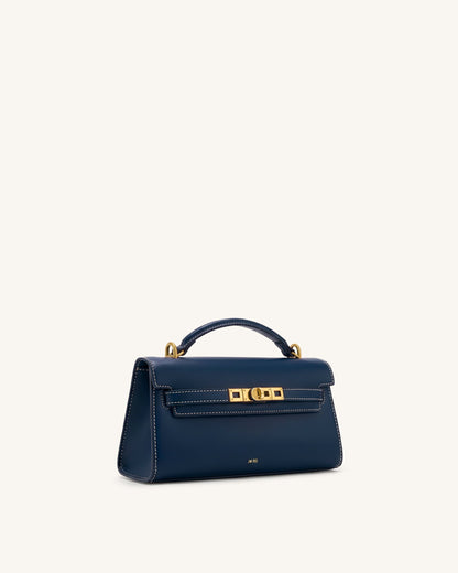 Noor Top Handle Bag - Navy Blue | JW PEI