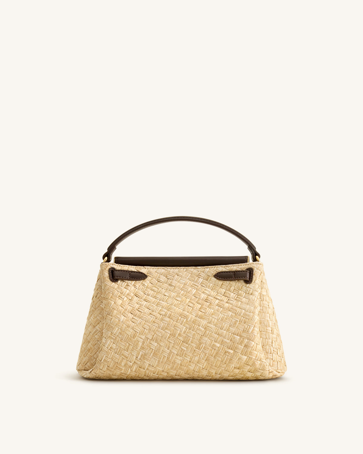 Carmen Faux Straw Top Handle Bag - Brown | JW PEI