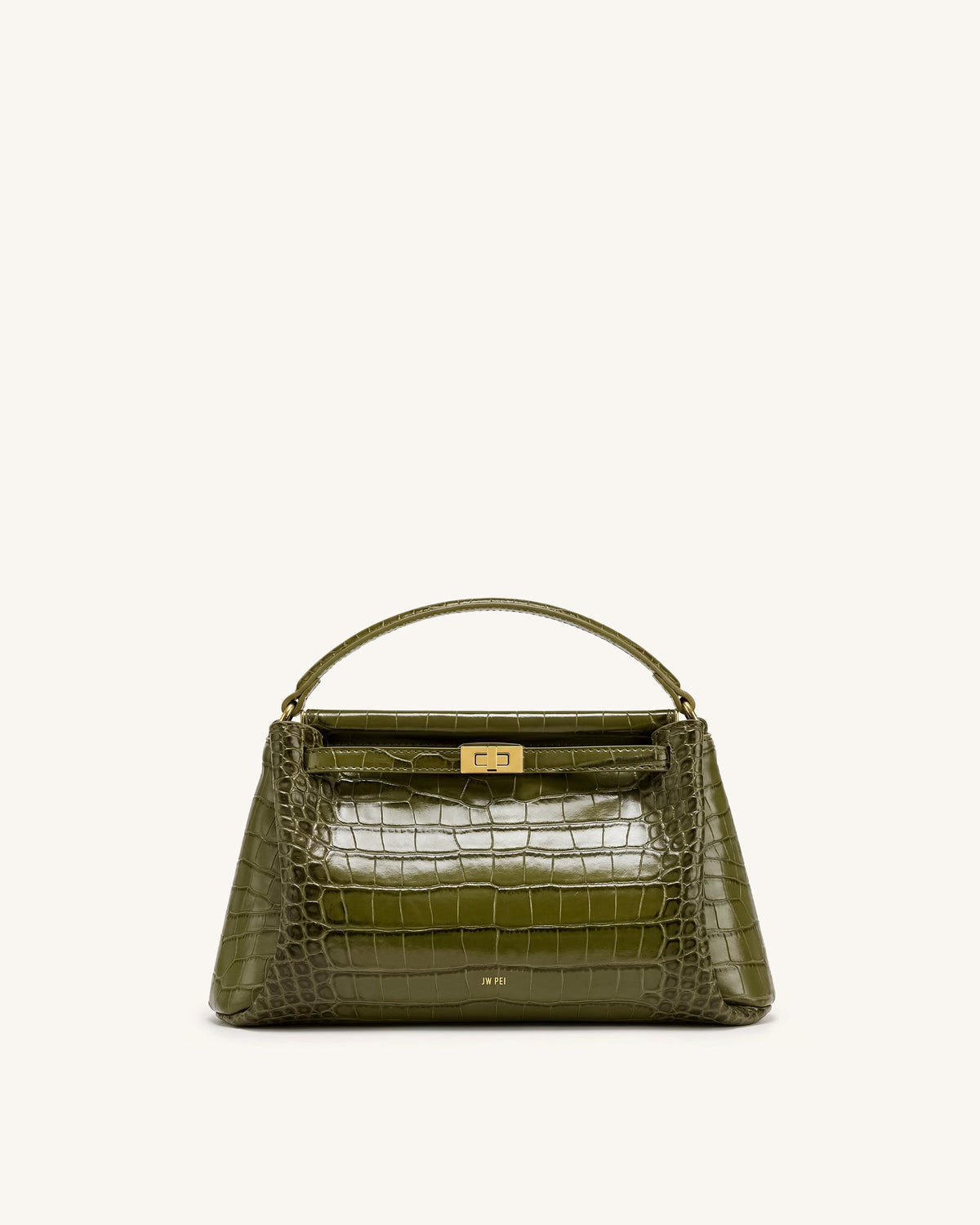 Carmen Top Handle Bag - Green Croc | JW PEI