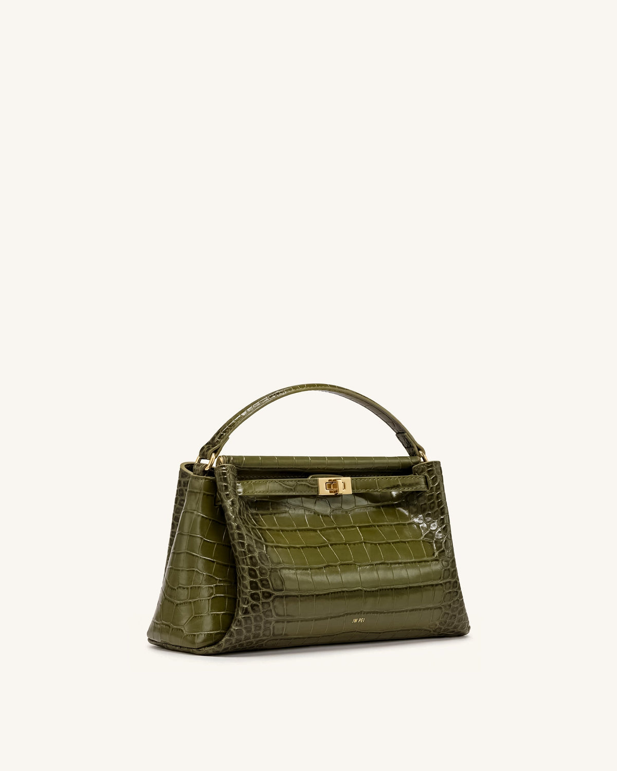 Carmen Top Handle Bag - Green Croc | JW PEI