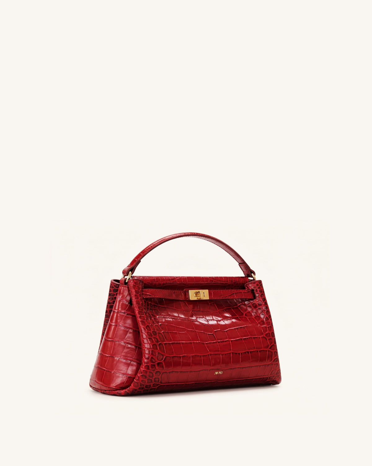 Carmen Top Handle Bag - Dark Burgundy Croc | JW PEI