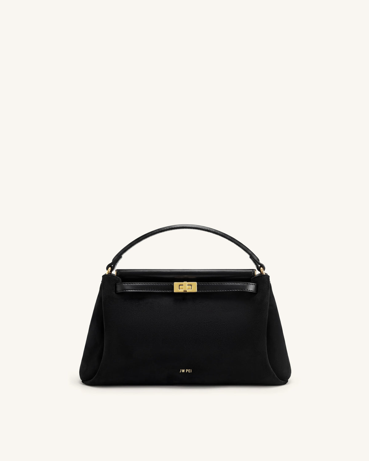Carmen Faux Suede Top Handle Bag - Black | JW PEI