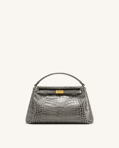 Carmen Top Handle Bag - Grey Croc | JW PEI