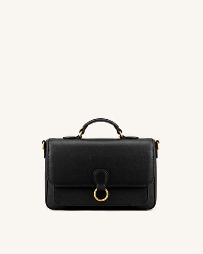 Mirelle Pebbled Top Handle Satchel - Black | JW PEI