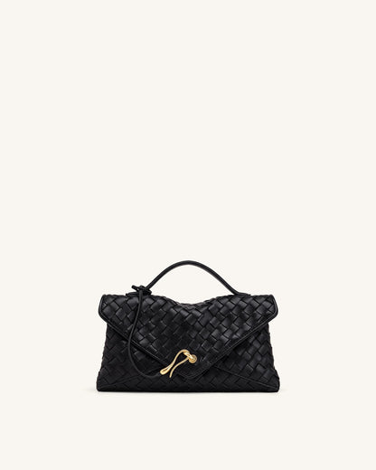 Celeste Woven Envelope Bag - Black | JW PEI