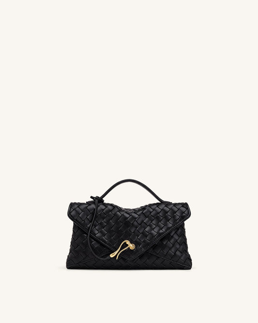 Celeste Woven Envelope Bag - Black | JW PEI