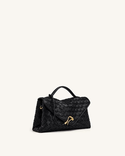 Celeste Woven Envelope Bag - Black | JW PEI