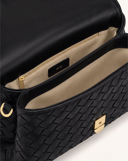 Celeste Woven Envelope Bag - Black | JW PEI