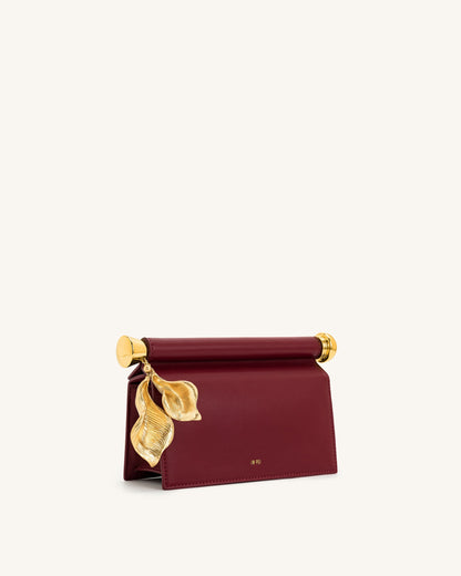 Holly Metal Pendant Embellished Clutch - Claret | JW PEI