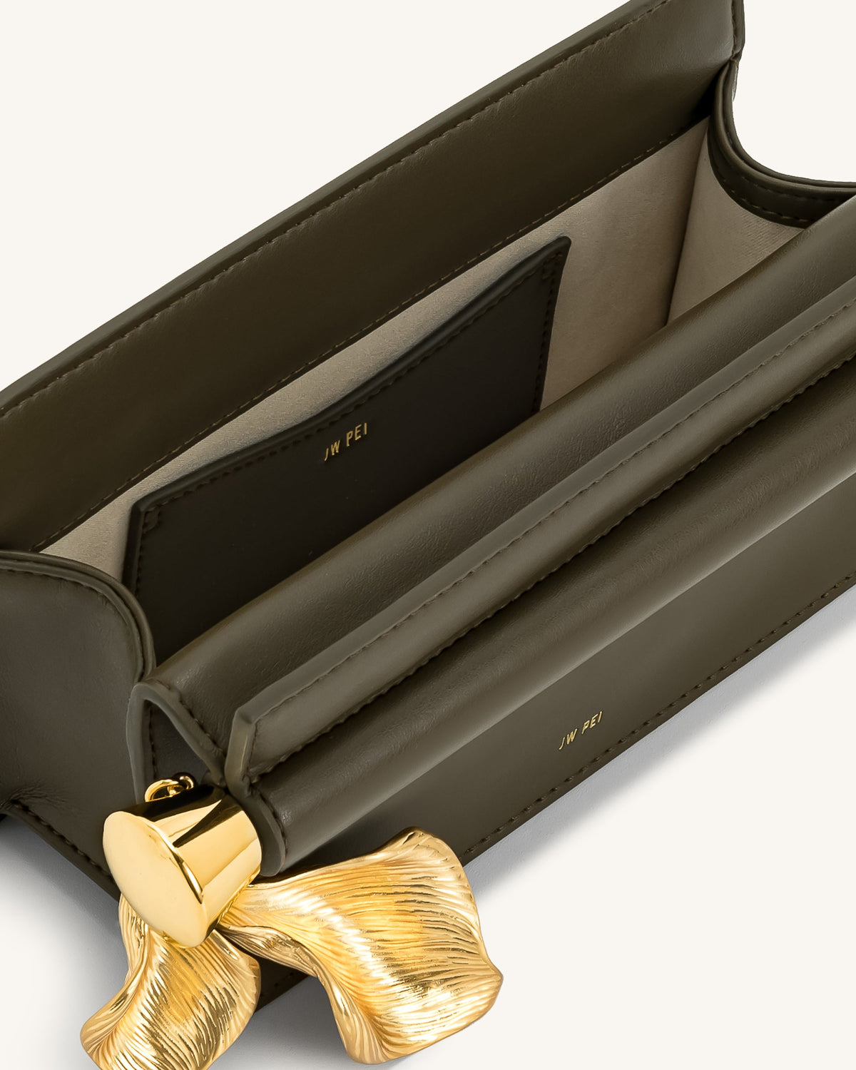 Holly Metal Pendant Embellished Clutch - Dark Olive | JW PEI
