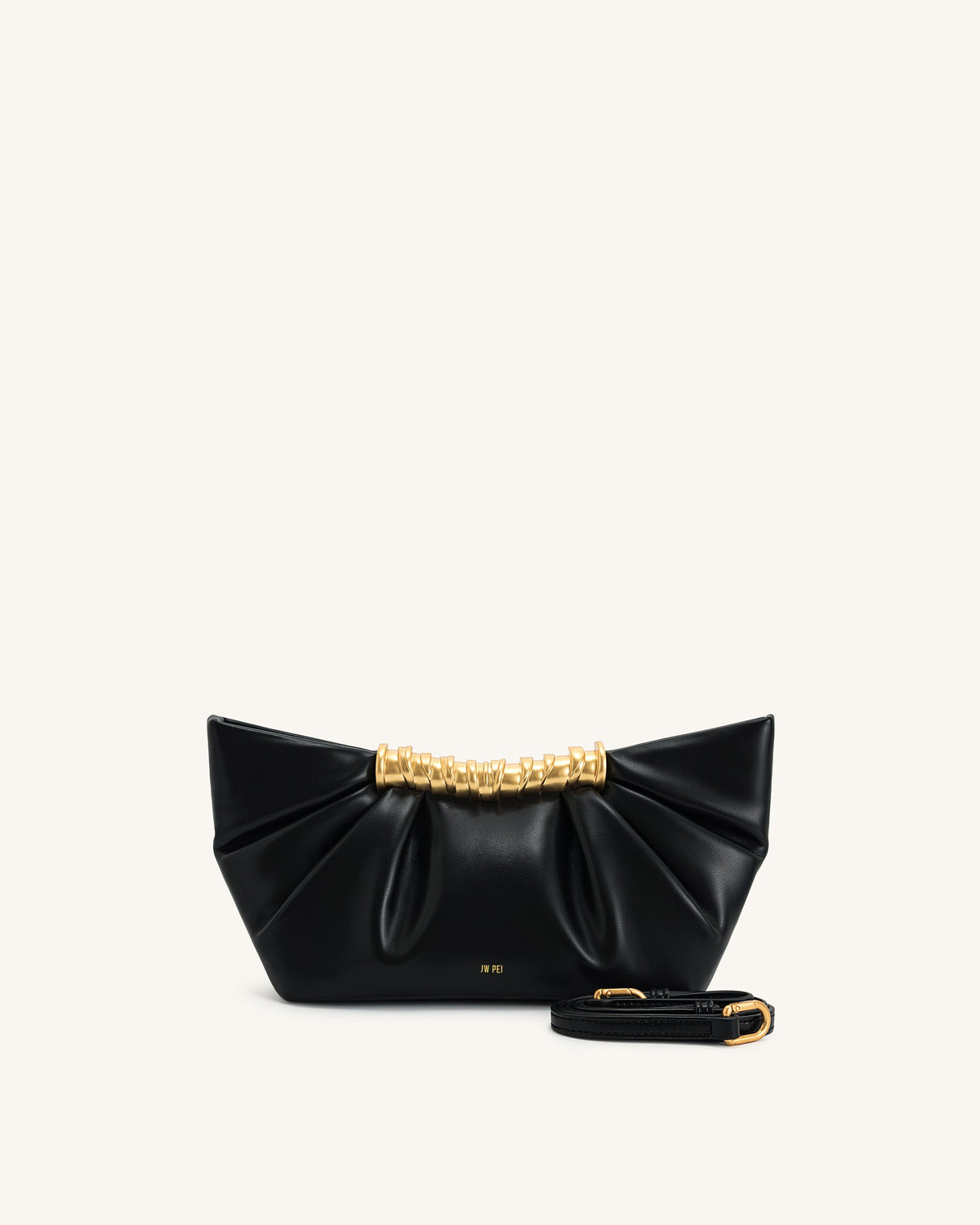 Leia Pleated Clutch - Black | JW PEI