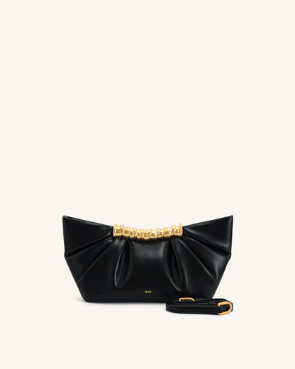 Leia Pleated Clutch - Black | JW PEI