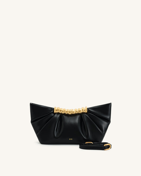 Leia Pleated Clutch - Black | JW PEI