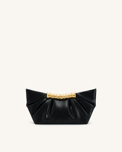 Leia Pleated Clutch - Black | JW PEI