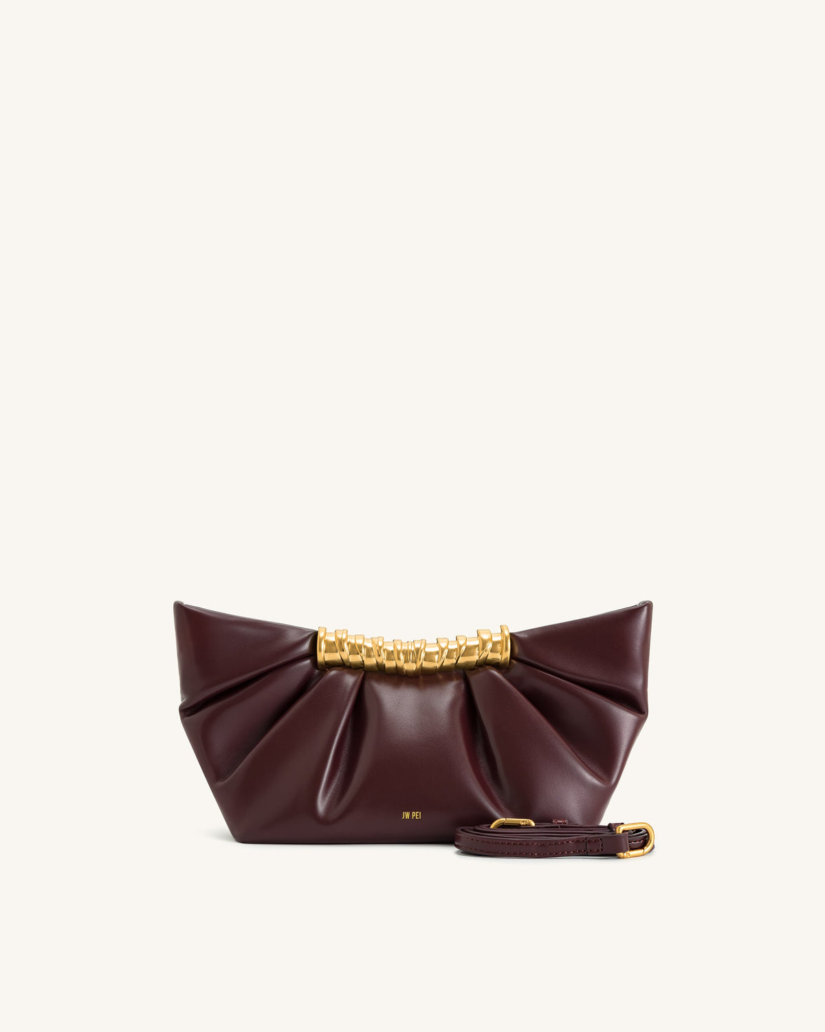 Leia Pleated Clutch - Deep Burgundy | JW PEI