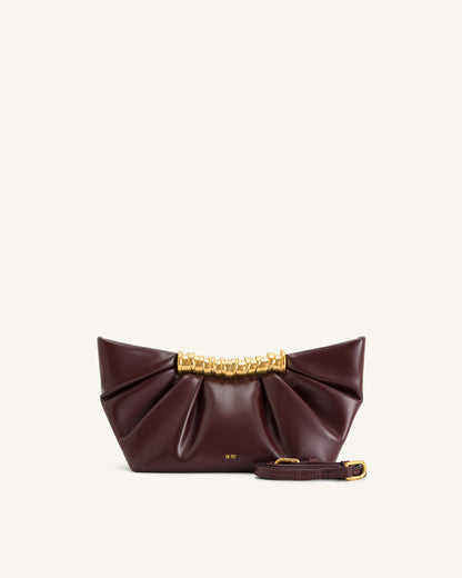 Leia Pleated Clutch - Deep Burgundy | JW PEI