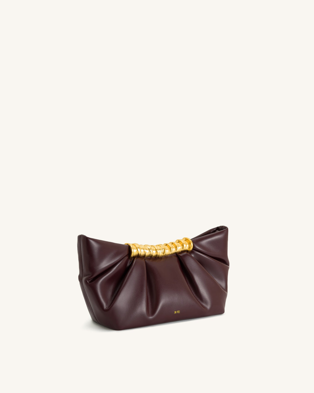 Leia Pleated Clutch - Deep Burgundy | JW PEI