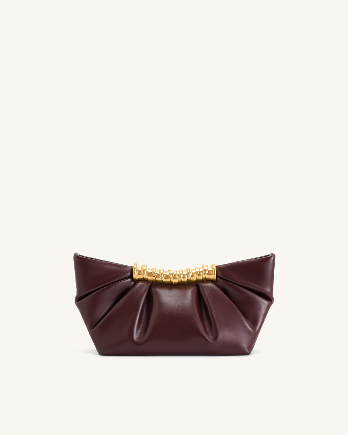 Leia Pleated Clutch - Deep Burgundy | JW PEI