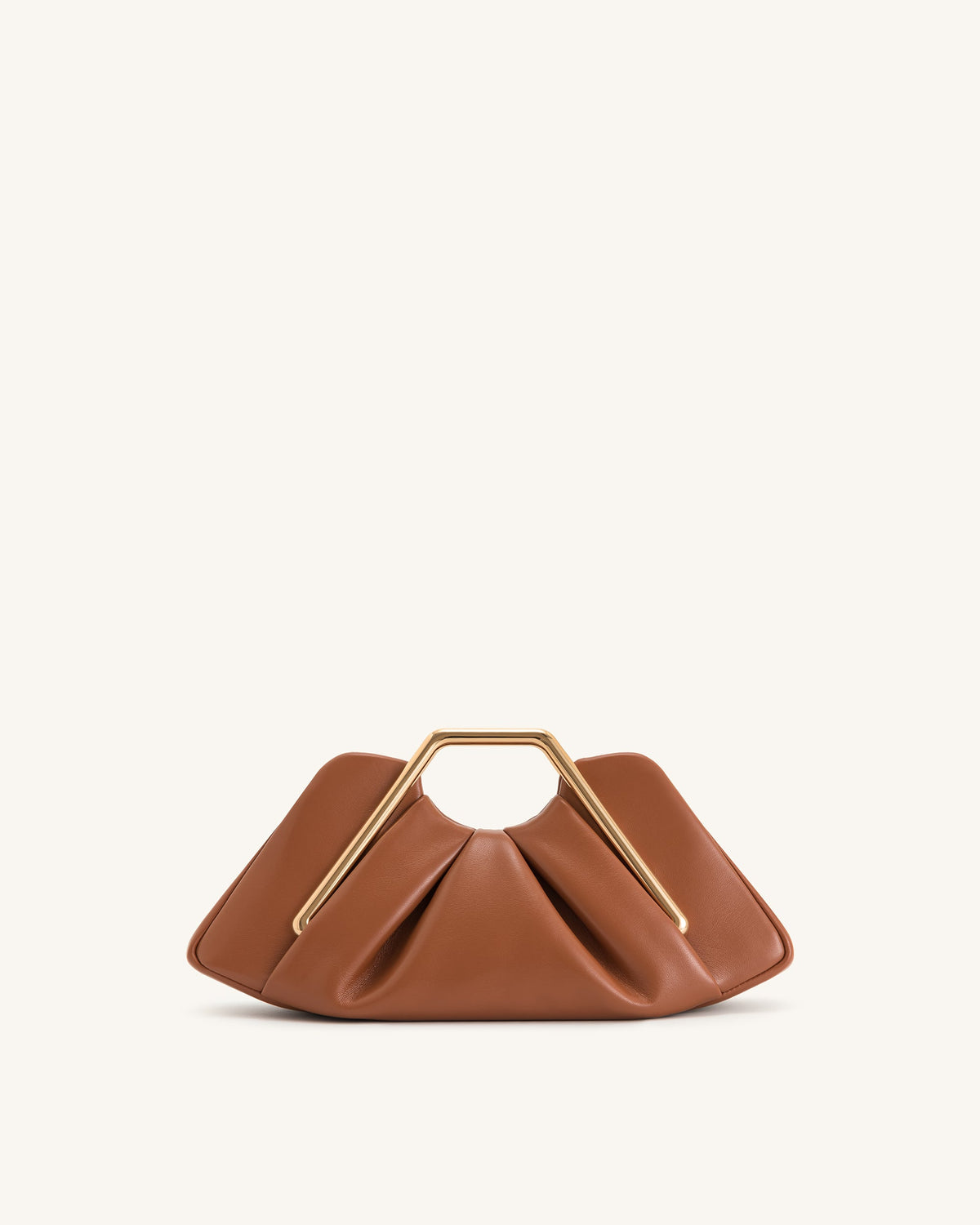 Lila Metal Frame Clutch - Brown | JW PEI