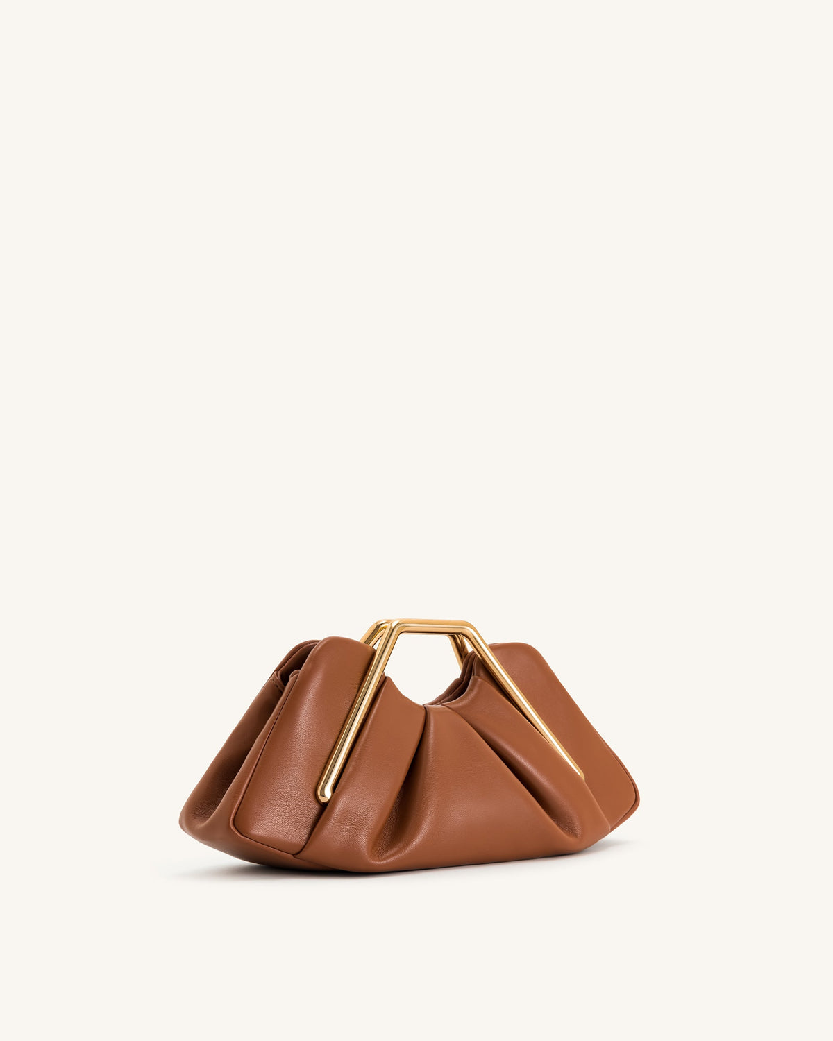 Lila Metal Frame Clutch - Brown | JW PEI