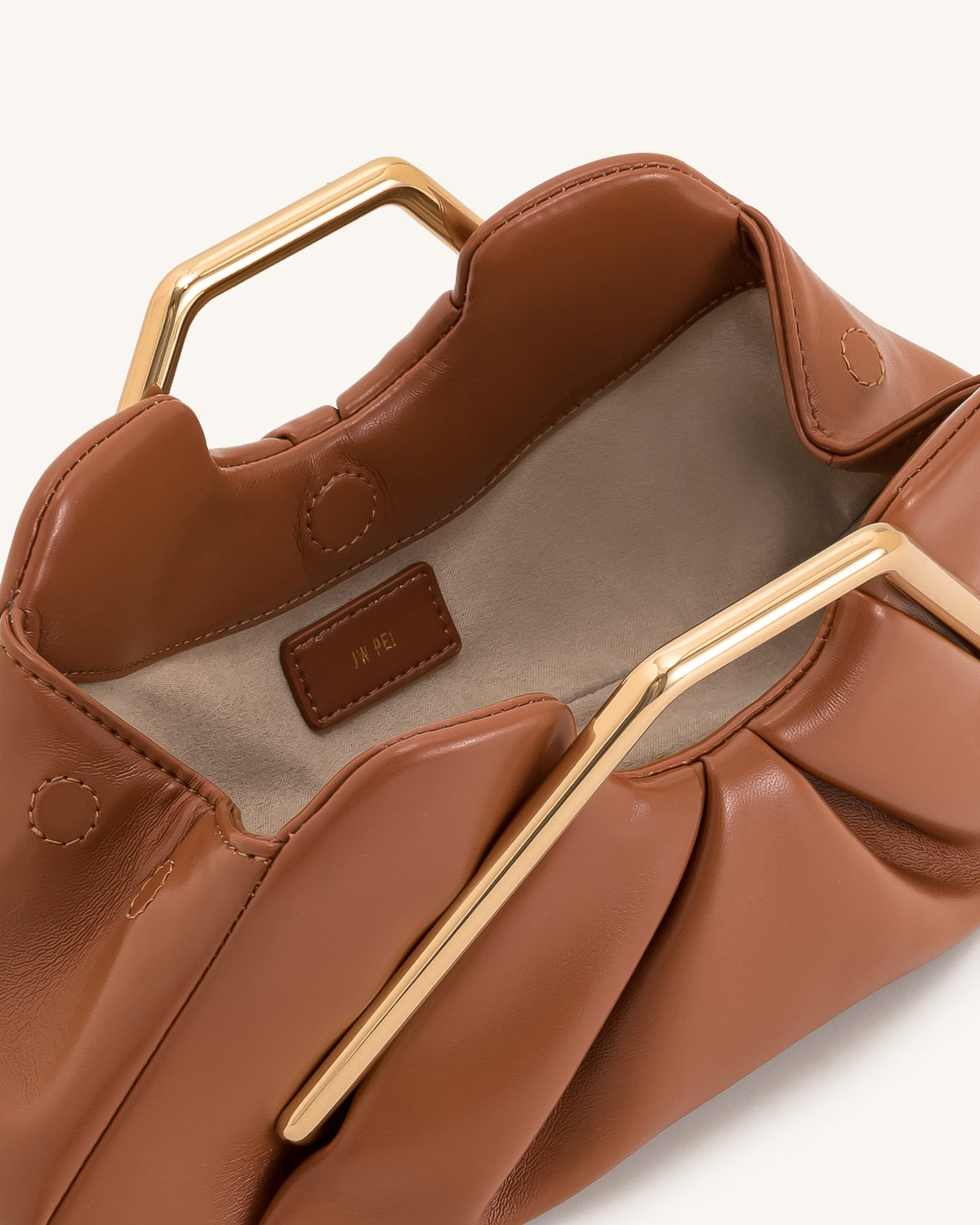 Lila Metal Frame Clutch - Brown | JW PEI