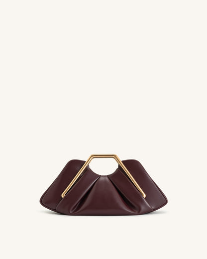 Lila Metal Frame Clutch - Burgundy | JW PEI