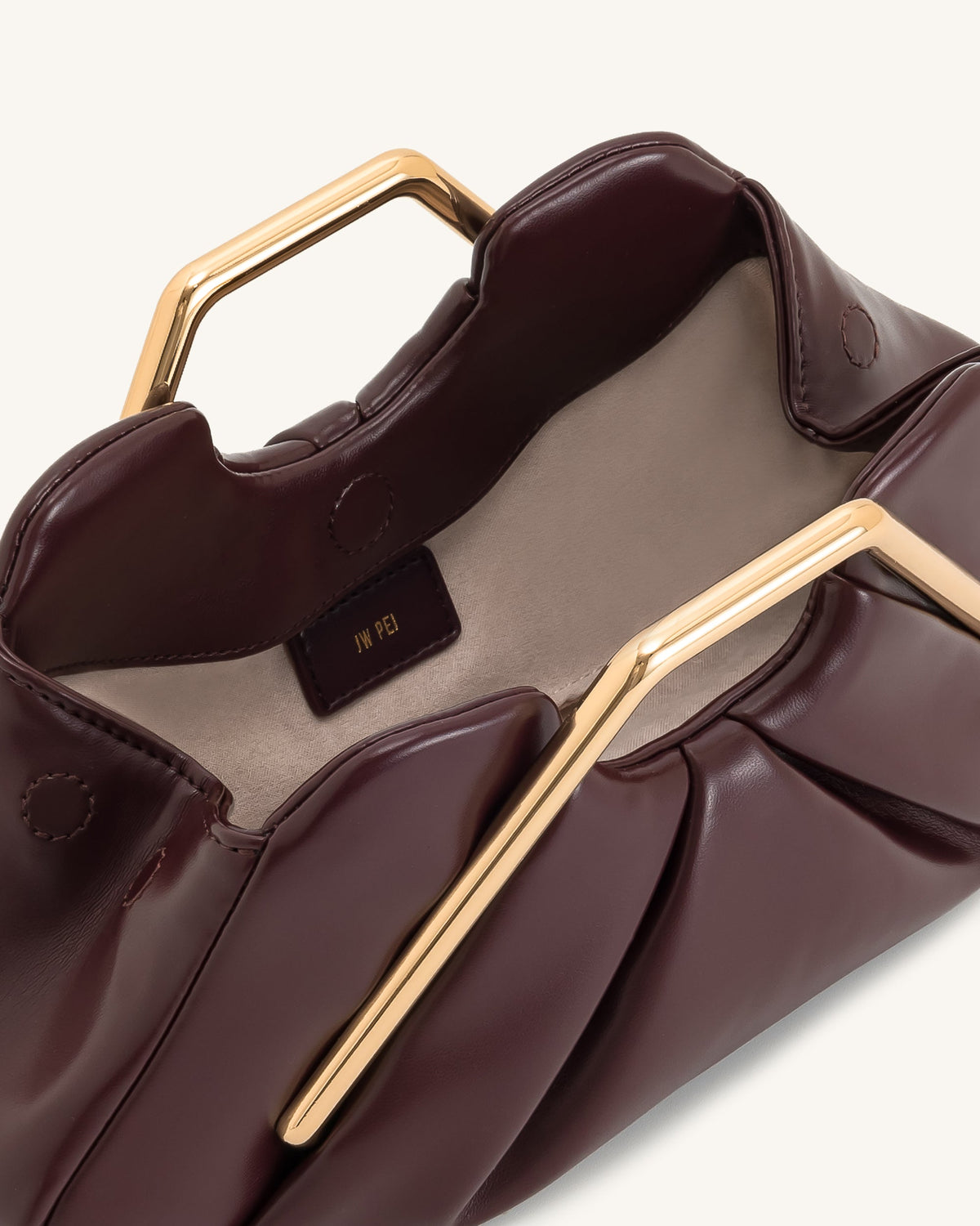 Lila Metal Frame Clutch - Burgundy | JW PEI