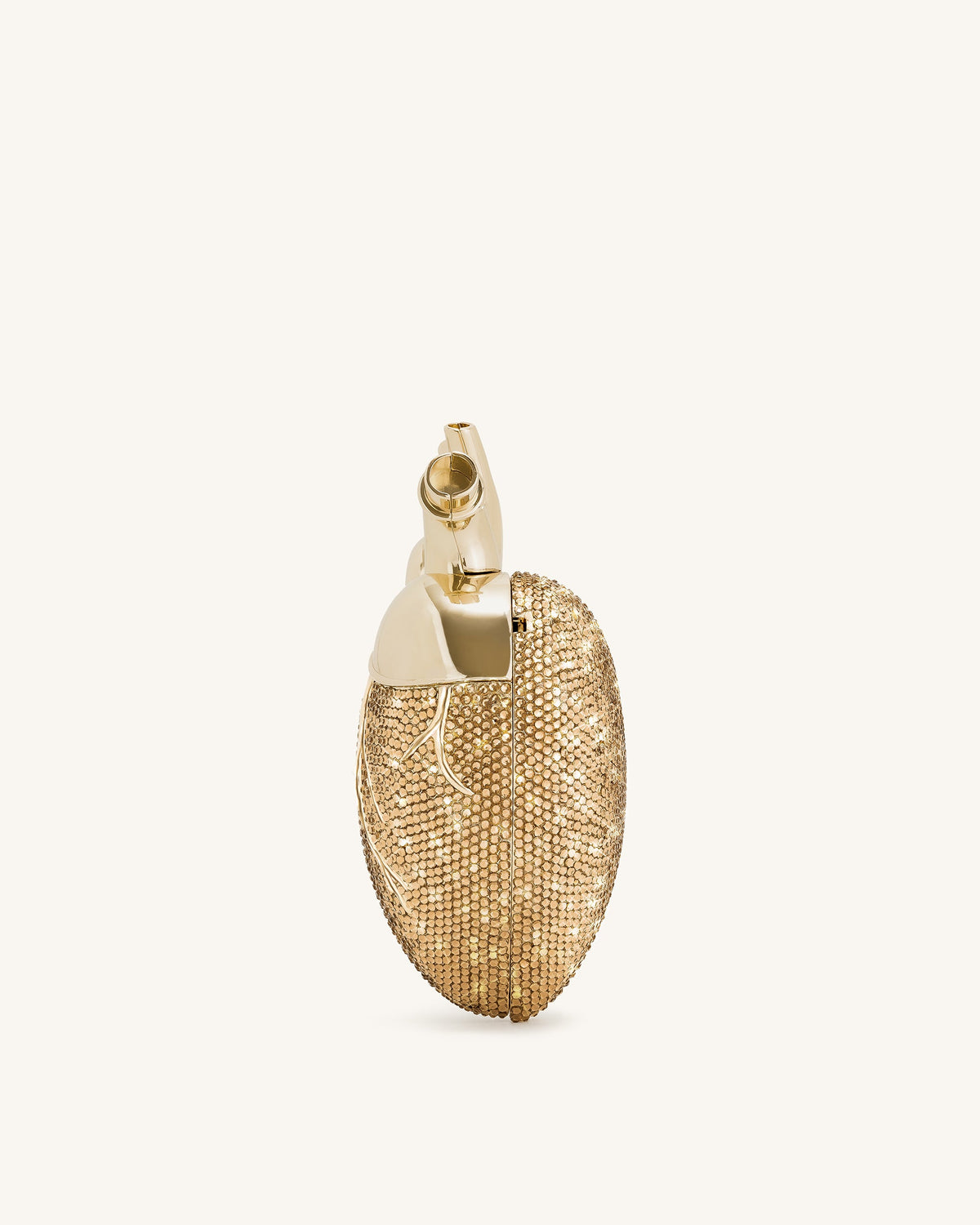 Maren Artificial Crystal Heart Shaped Bag - Gold | JW PEI