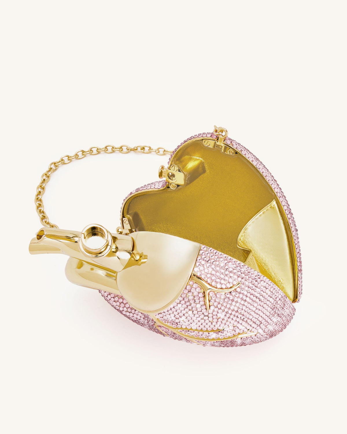 Maren Artificial Crystal Heart Shaped Bag - Pink | JW PEI