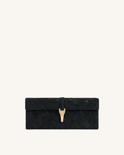 Zaria Woven Clutch - Black | JW PEI