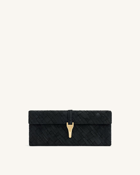 Zaria Woven Clutch - Black | JW PEI