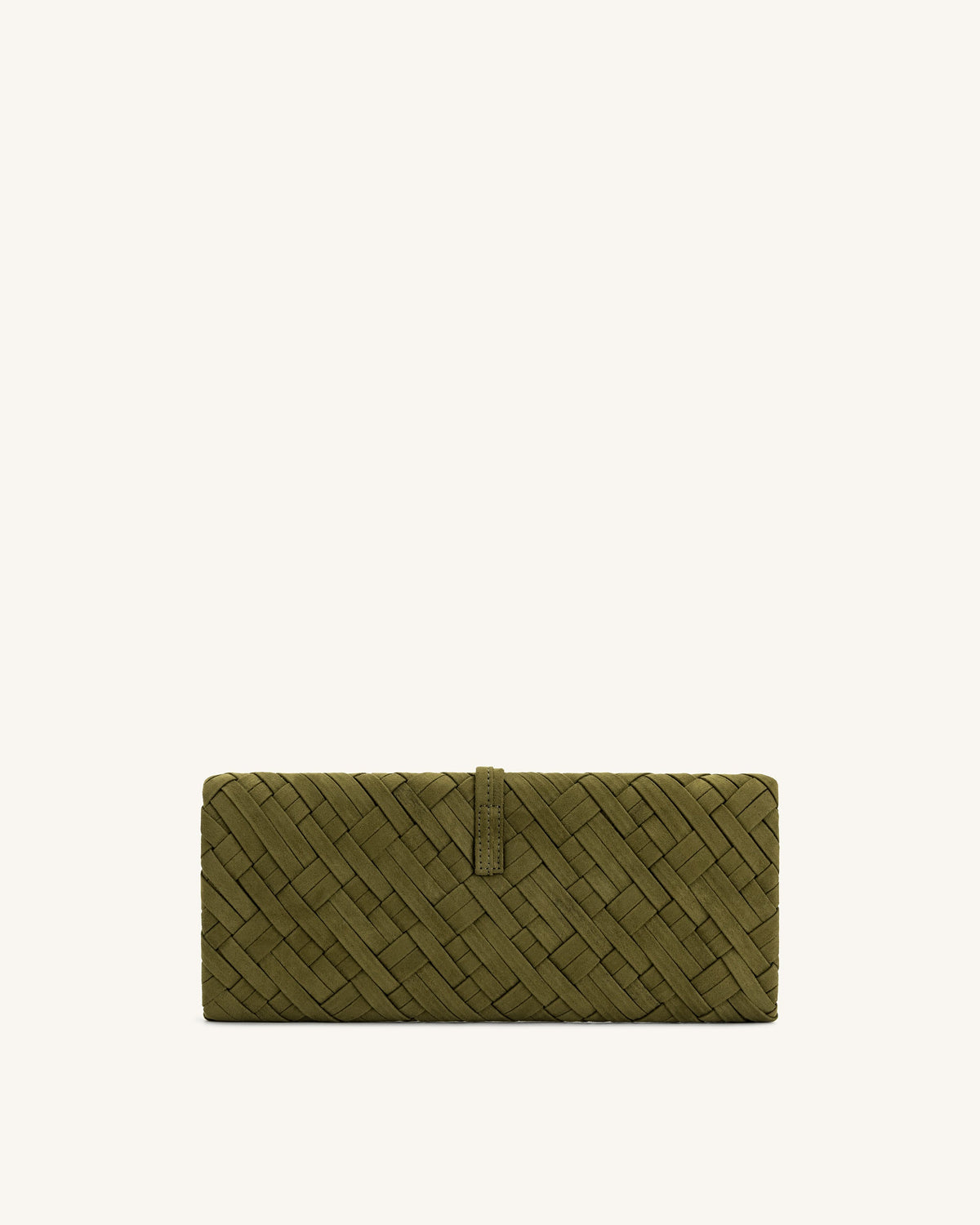 Zaria Woven Clutch - Dark Olive | JW PEI