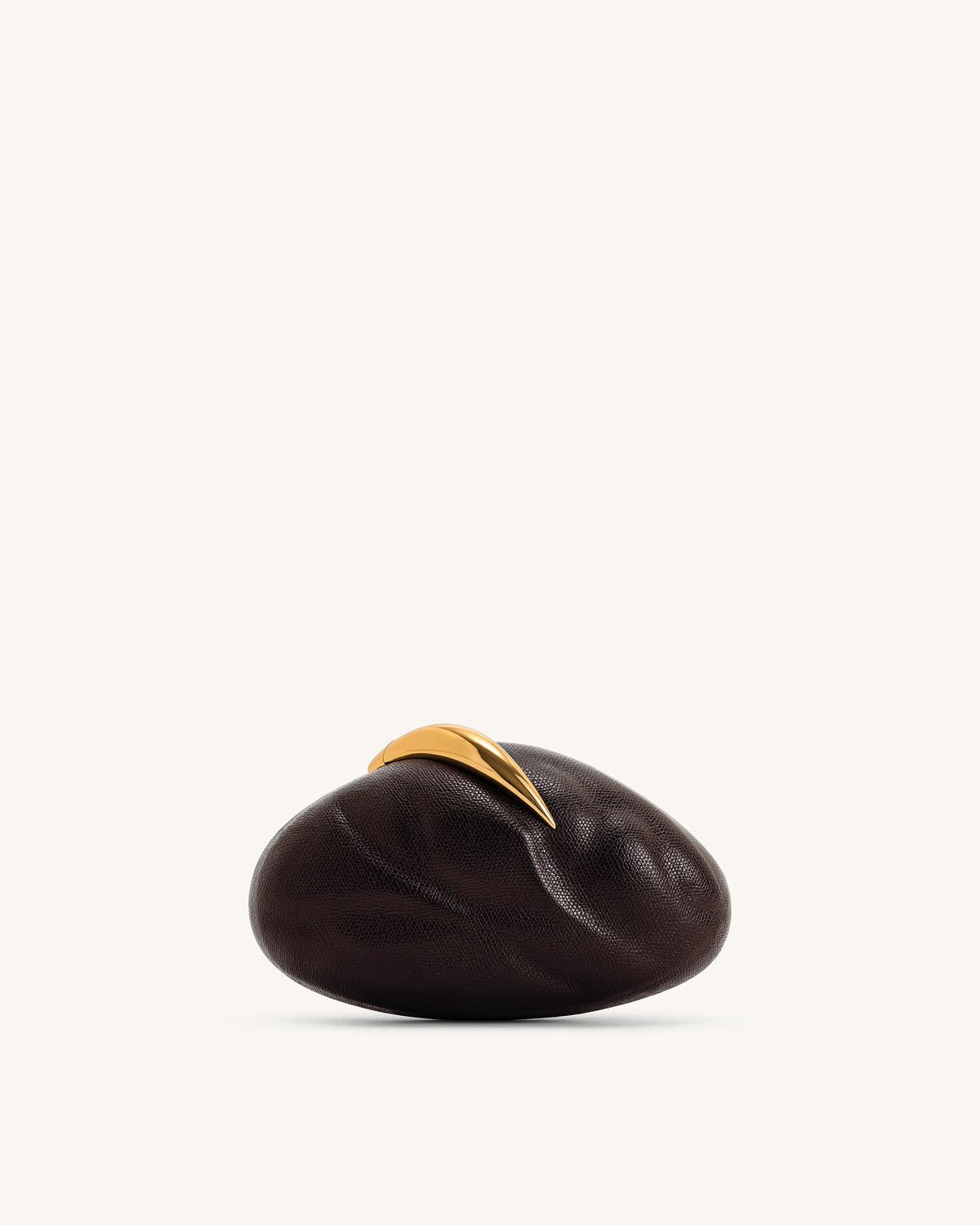 Kaya Irregular Oval Clutch - Dark Brown | JW PEI