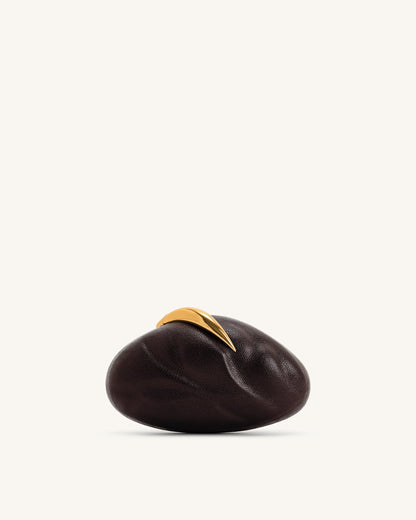 Kaya Irregular Oval Clutch - Dark Brown | JW PEI