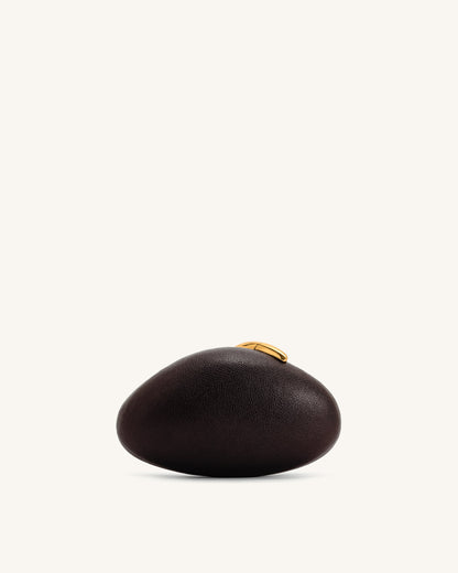 Kaya Irregular Oval Clutch - Dark Brown | JW PEI