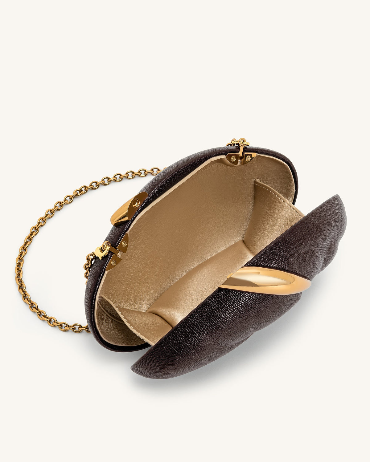 Kaya Irregular Oval Clutch - Dark Brown | JW PEI