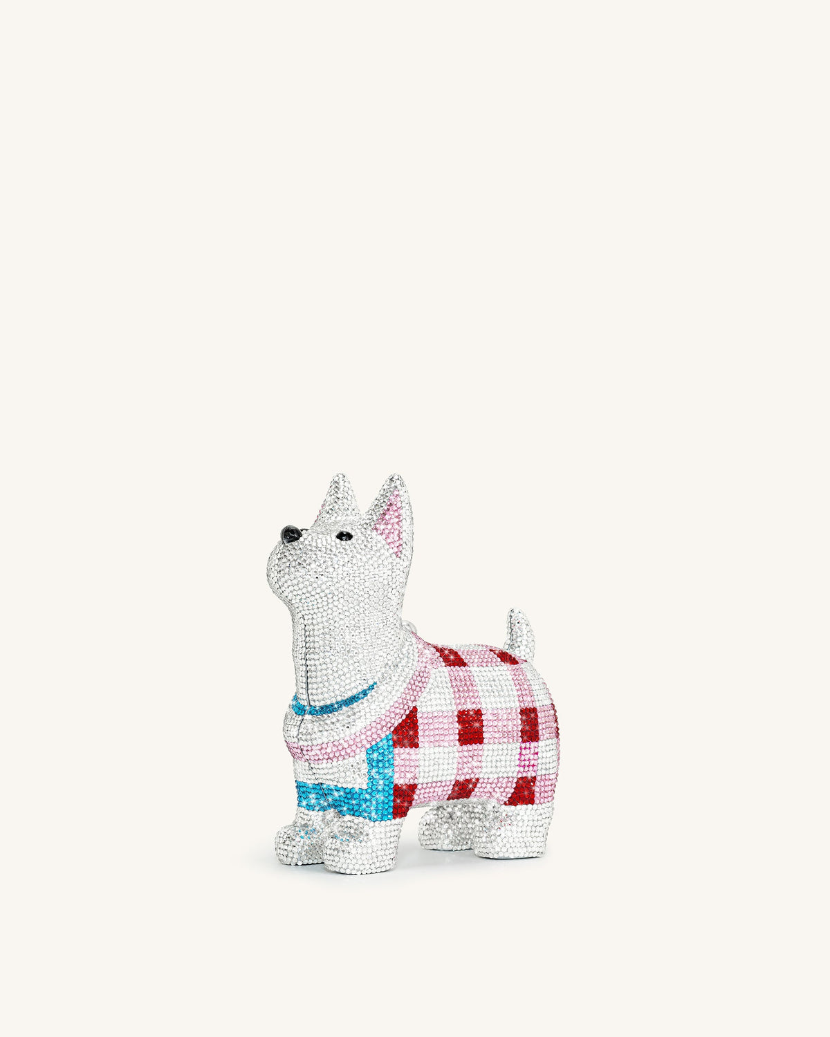 Eden Puppy Shape Faux Crystal Clutch - White | JW PEI