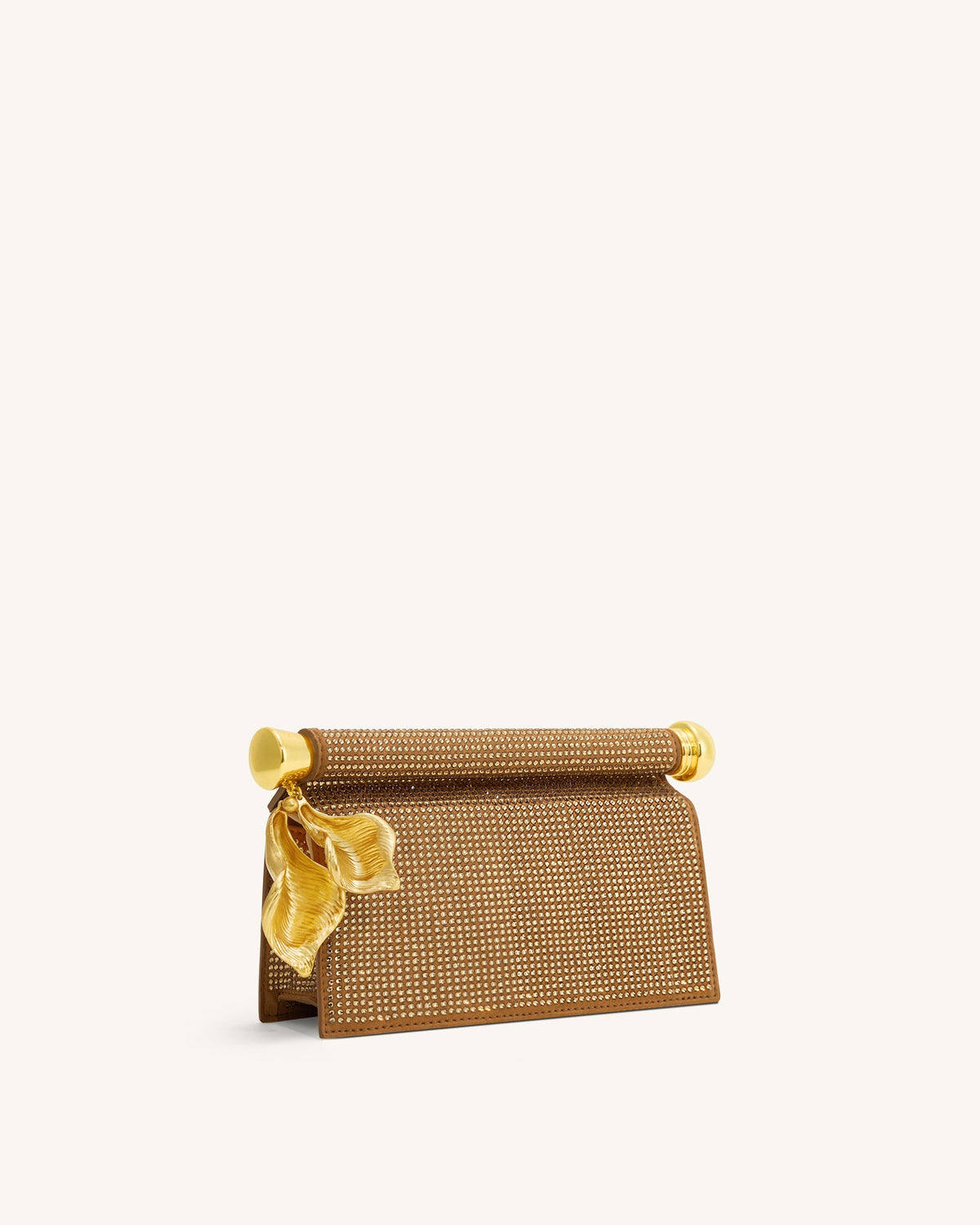 Holly Artificial Crystal Metal Pendant Embellished Clutch - Champagne | JW PEI