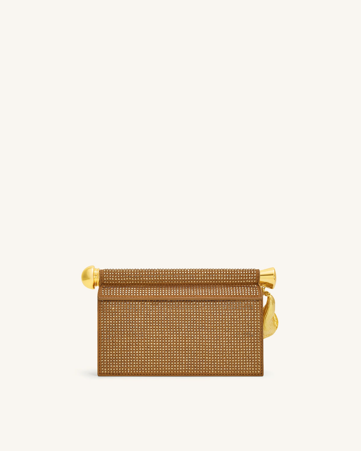 Holly Artificial Crystal Metal Pendant Embellished Clutch - Champagne | JW PEI