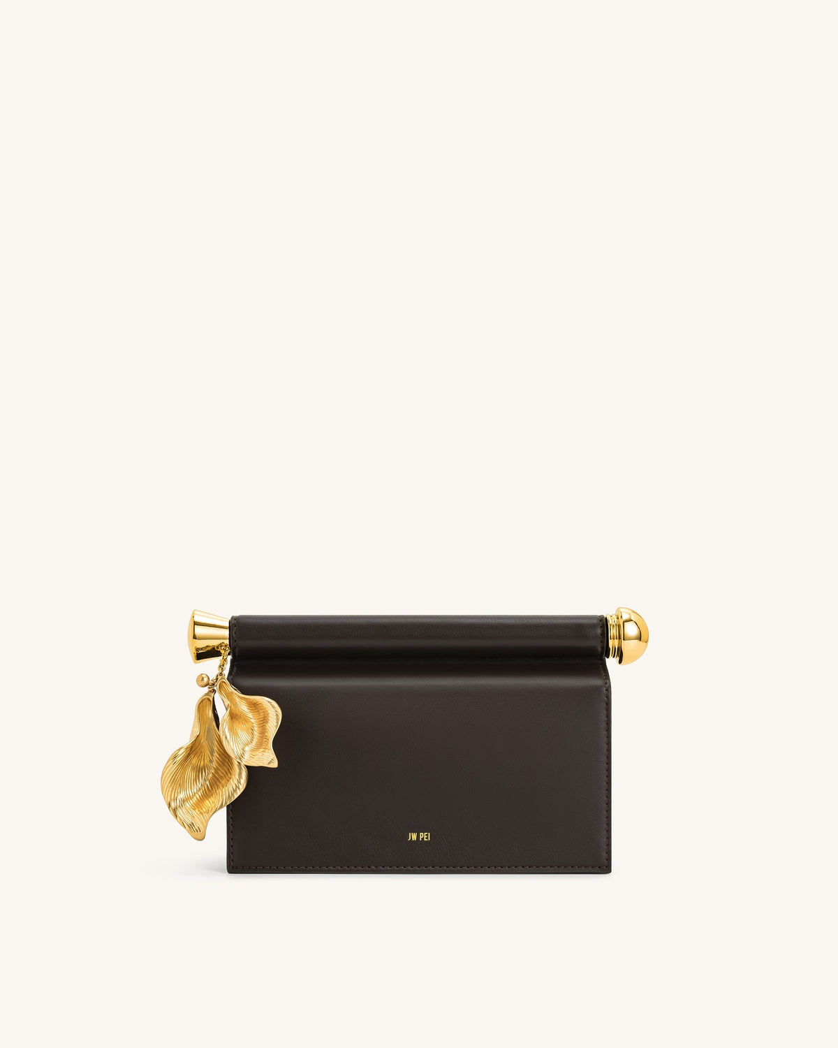 Holly Metal Pendant Embellished Clutch - Dark Brown | JW PEI