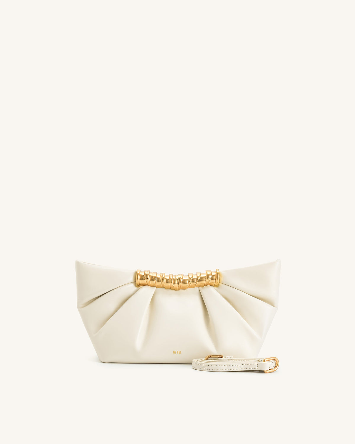 Leia Pleated Clutch - White | JW PEI