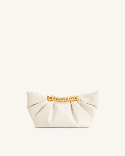 Leia Pleated Clutch - White | JW PEI