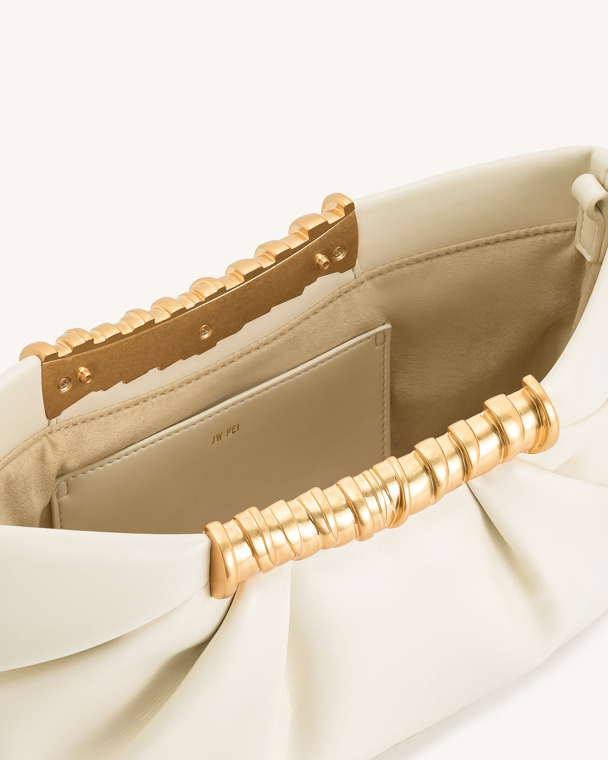 Leia Pleated Clutch - White | JW PEI